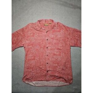 Vintage Bobby Chan 100% Silk Floral Large Hawaiian Shirt Short Sleeve Button